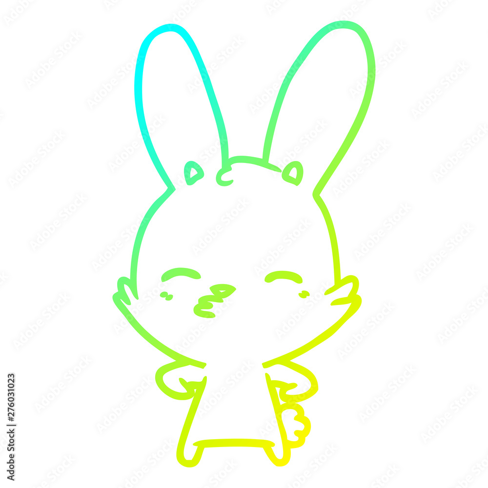 cold gradient line drawing curious bunny cartoon cold gradient line drawing curious bunny cartoon
