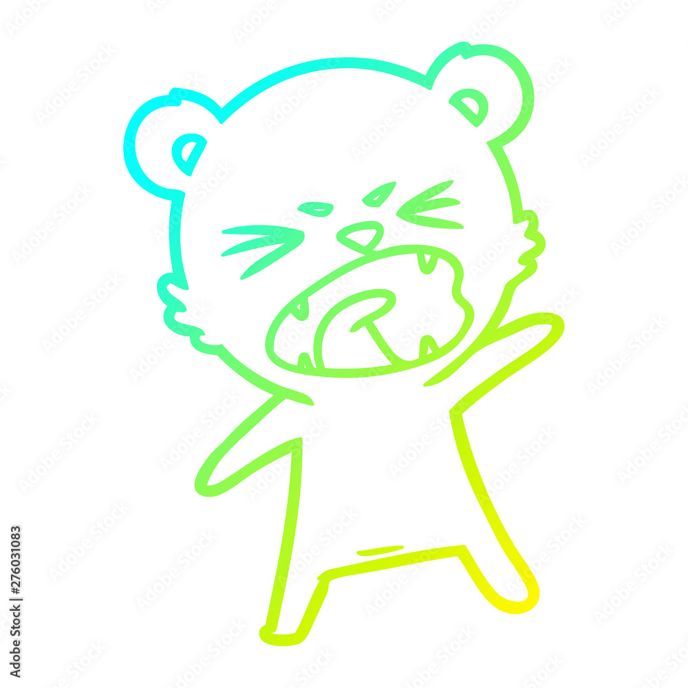 cold gradient line drawing angry cartoon polar bear cold gradient line drawing angry cartoon polar bear