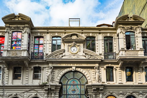 Photography Facade of Cicek Pasaji (Cite de Pera), a famous historic passage on Istiklal Ave