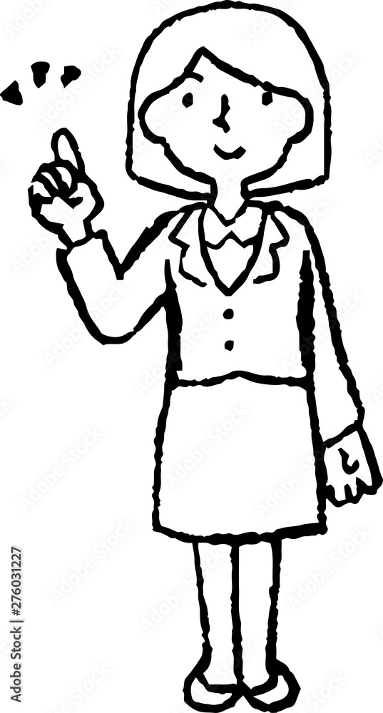 Monochrome Illustration of a Business woman face and pose Monochrome Illustration of a Business woman face and pose
