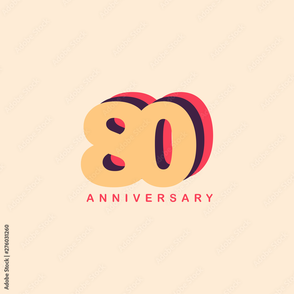 80 Years Anniversary Vector Template Design Illustration 80 Years Anniversary Vector Template Design Illustration