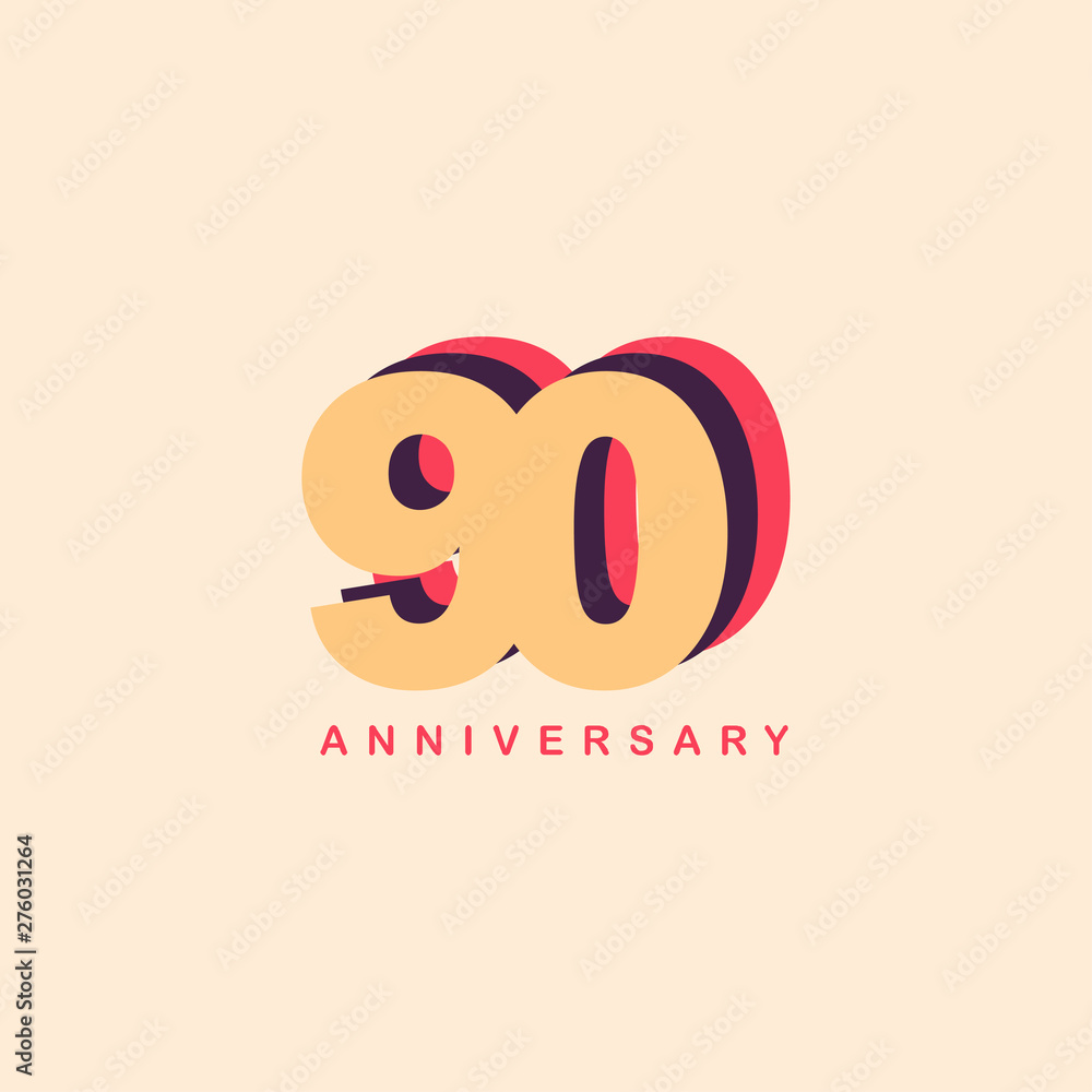 90 Years Anniversary Vector Template Design Illustration 90 Years Anniversary Vector Template Design Illustration