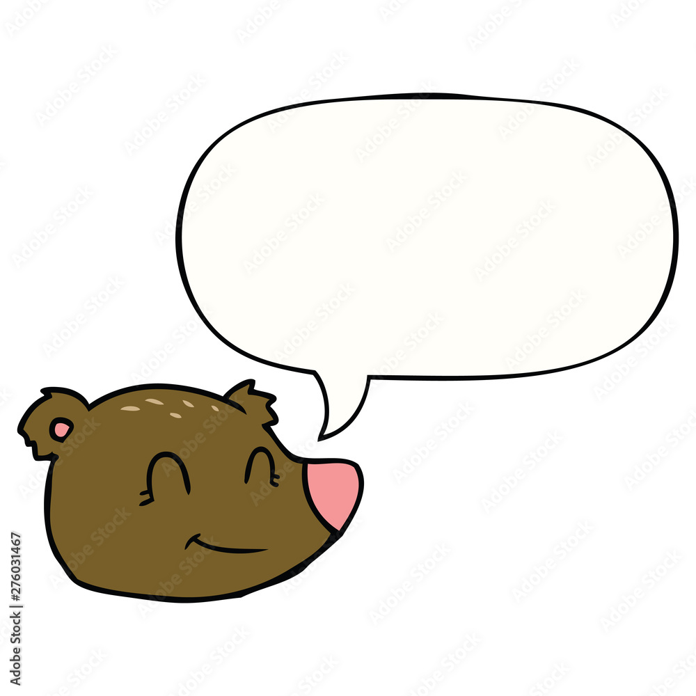 cartoon happy bear face and speech bubble cartoon happy bear face and speech bubble
