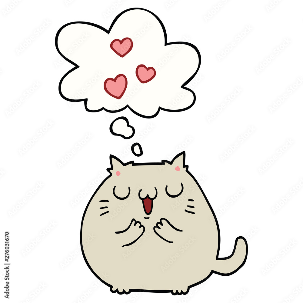 cute cartoon cat in love and thought bubble cute cartoon cat in love and thought bubble
