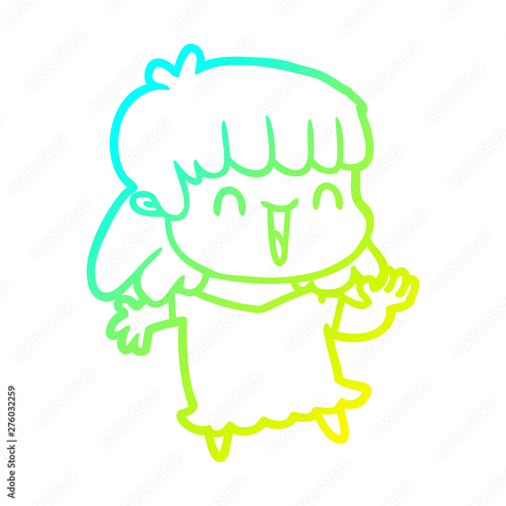 cold gradient line drawing cartoon woman cold gradient line drawing cartoon woman