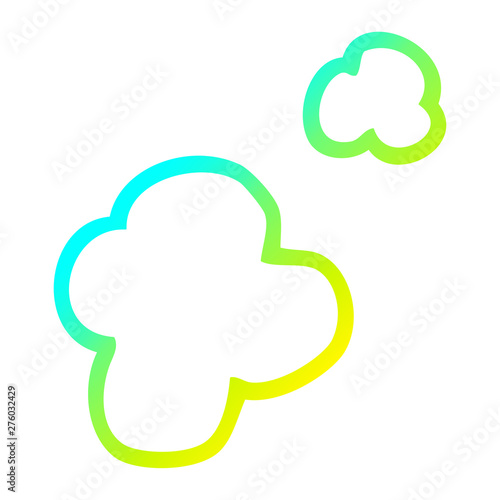 cold gradient line drawing cartoon poof of smoke