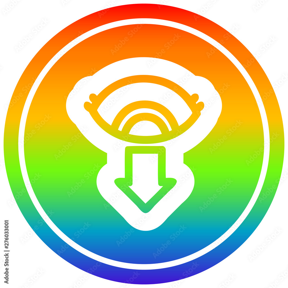 staring eye circular in rainbow spectrum staring eye circular in rainbow spectrum