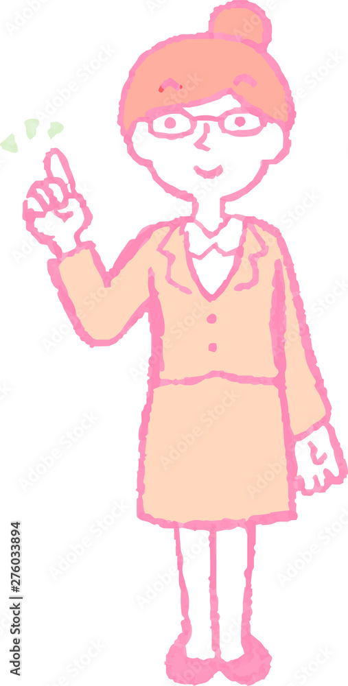 POP Illustration of a Business woman wearing glasses face and pose POP Illustration of a Business woman wearing glasses face and pose