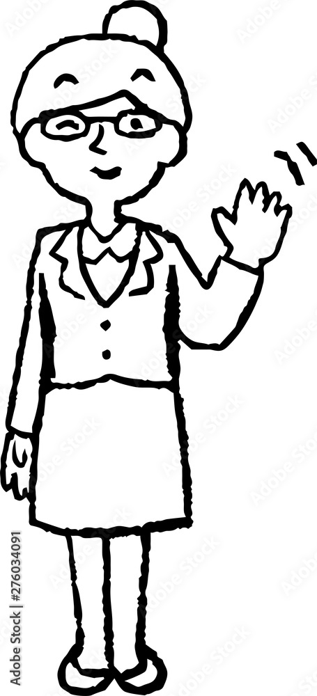 Monochrome Illustration of a Business woman wearing glasses face and pose Monochrome Illustration of a Business woman wearing glasses face and pose