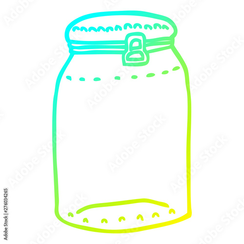 cold gradient line drawing cartoon glass jar