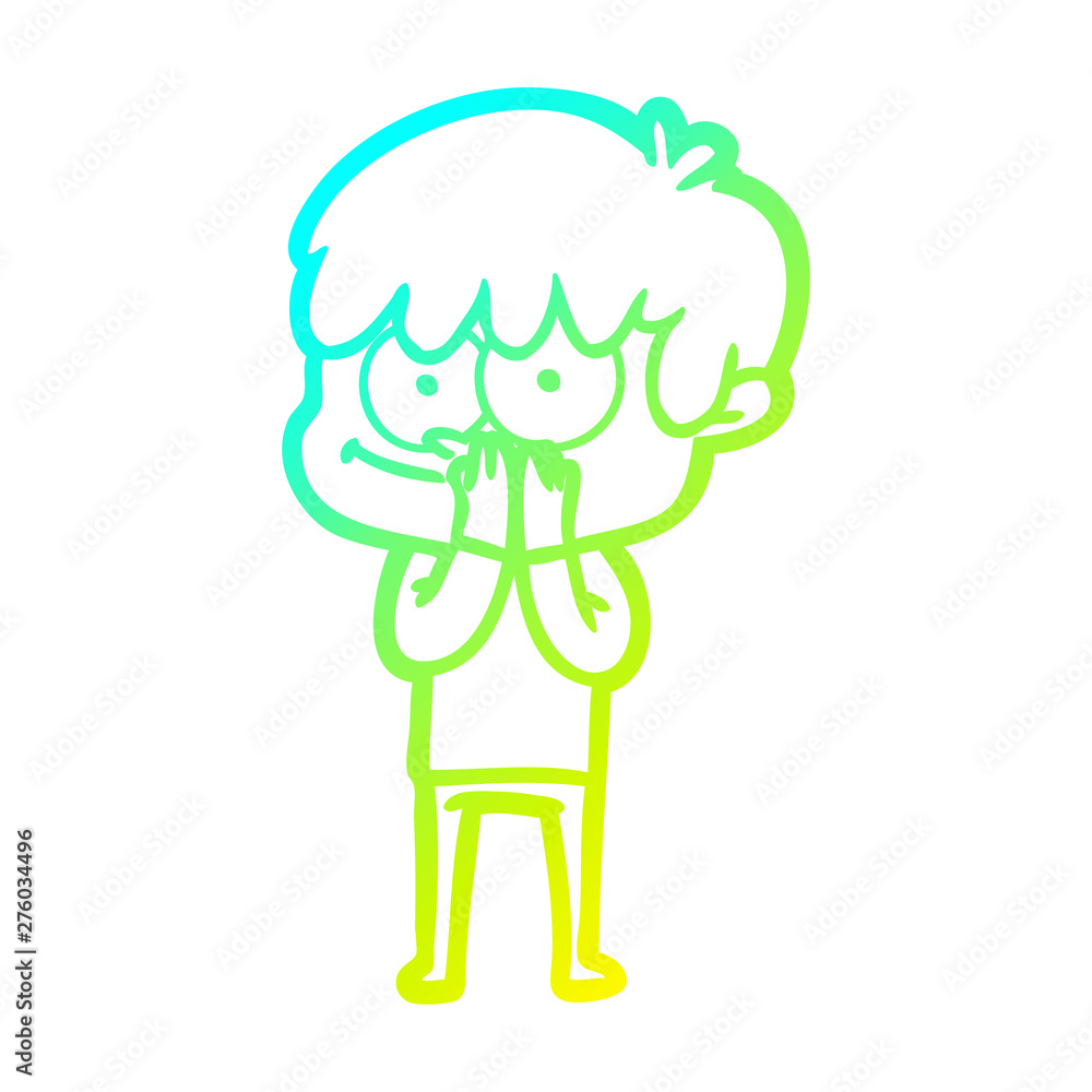 cold gradient line drawing happy cartoon man cold gradient line drawing happy cartoon man