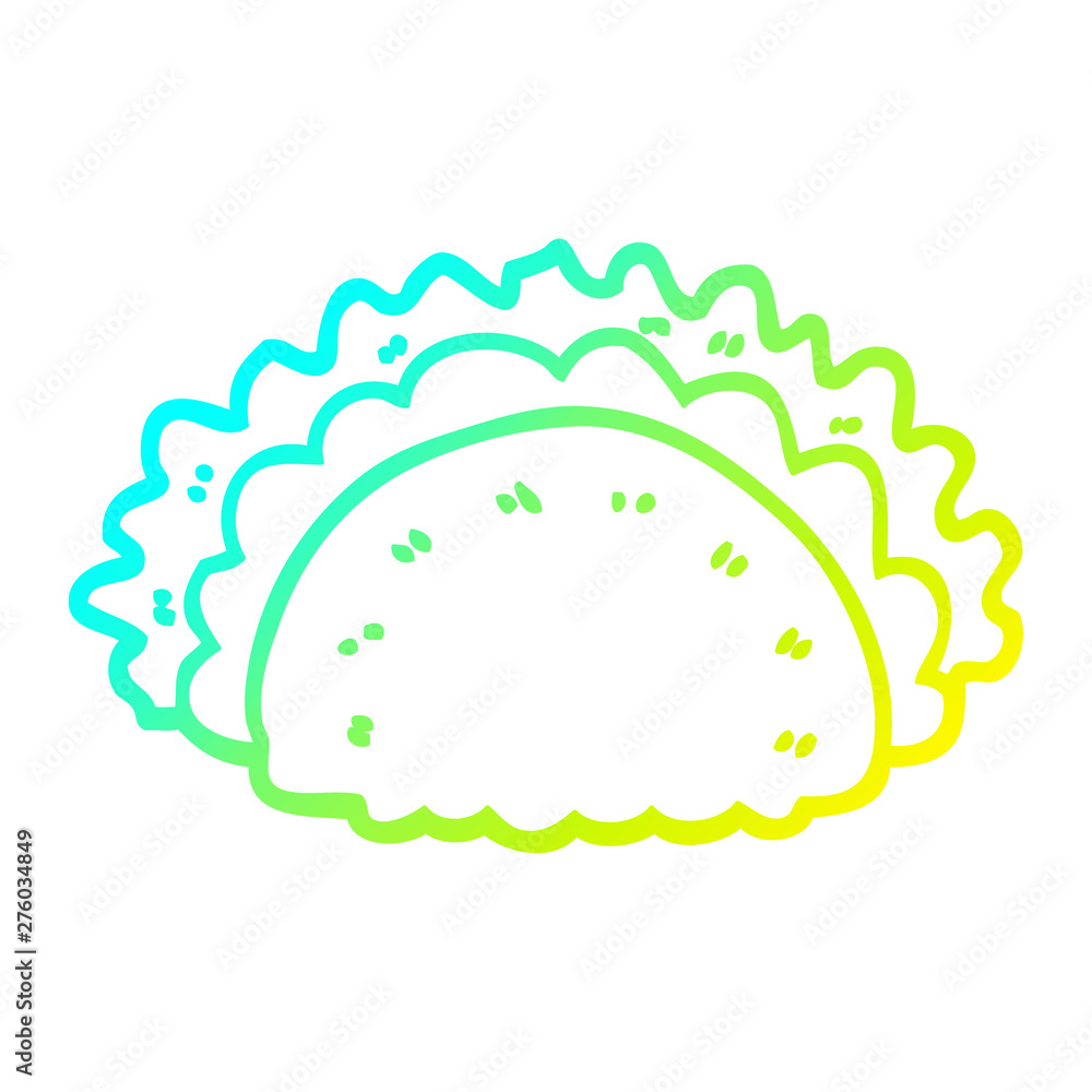 cold gradient line drawing cartoon healthy taco cold gradient line drawing cartoon healthy taco