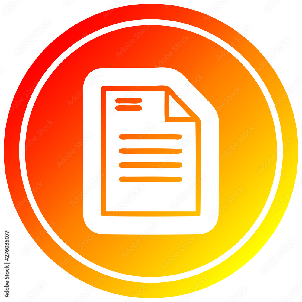 official document circular in hot gradient spectrum official document circular in hot gradient spectrum