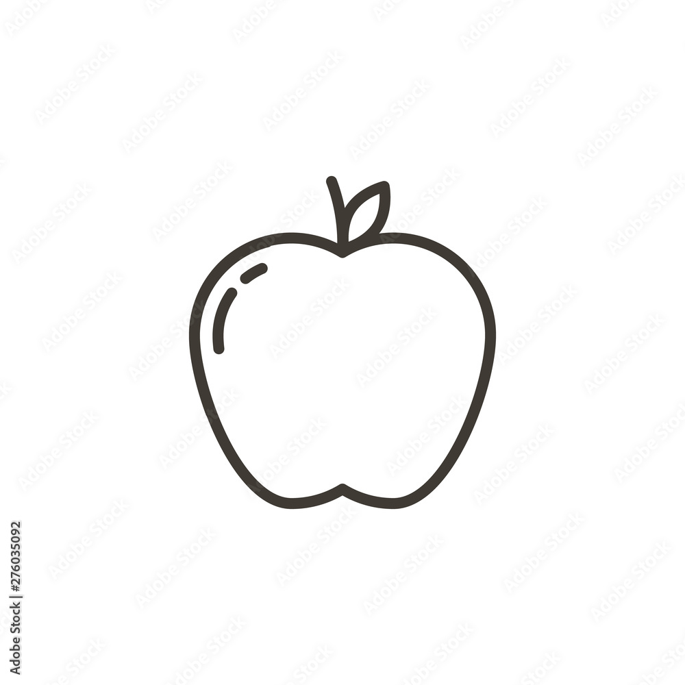 Minimal apple icon. Modern trendy illustration of a fresh piece of healthy fruit Minimal apple icon. Modern trendy illustration of a fresh piece of healthy fruit