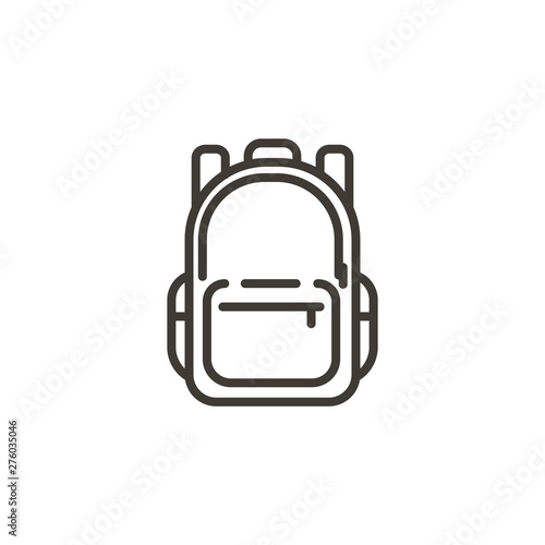 Schoolbag icon. Trendy modern thin line illustration of a school backpack bag. photo