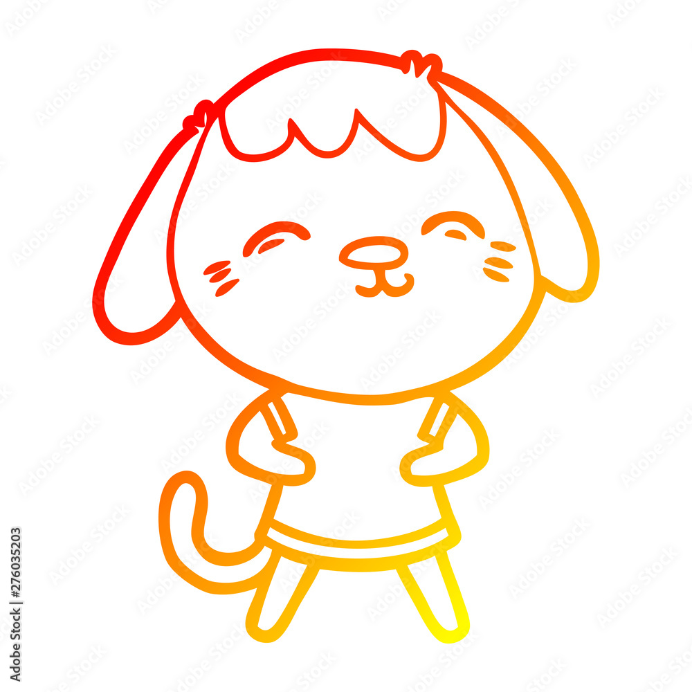 warm gradient line drawing happy cartoon dog warm gradient line drawing happy cartoon dog