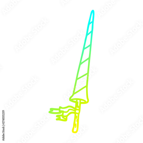 cold gradient line drawing cartoon knights lance