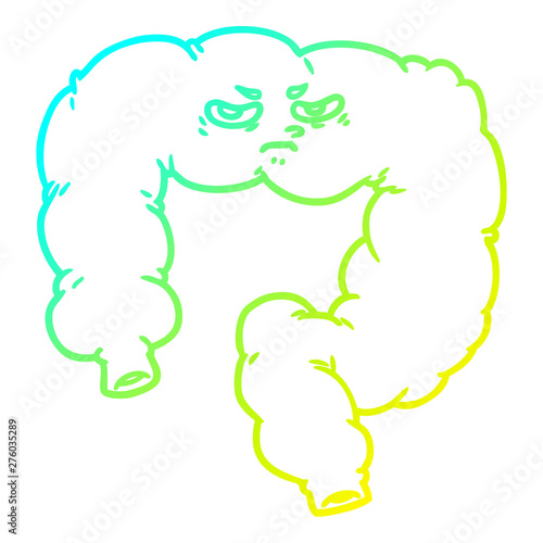 cold gradient line drawing cartoon angry colon