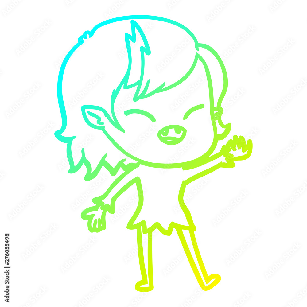 cold gradient line drawing cartoon laughing vampire girl cold gradient line drawing cartoon laughing vampire girl
