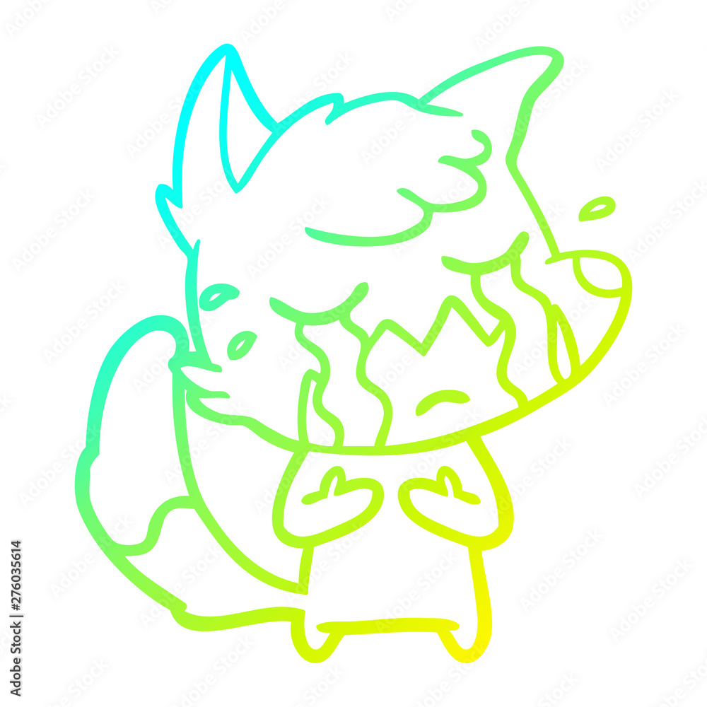cold gradient line drawing crying fox cartoon cold gradient line drawing crying fox cartoon