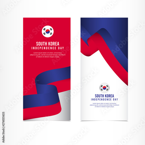 South Korea Independence Day Celebration, banner set Design Vector Template Illustration