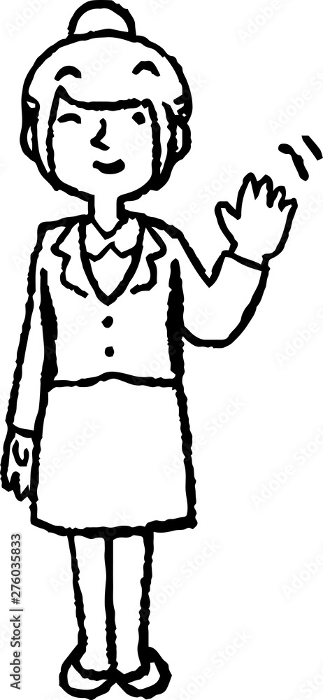 Monochrome Illustration of a job-hunting girl student face and pose Monochrome Illustration of a job-hunting girl student face and pose