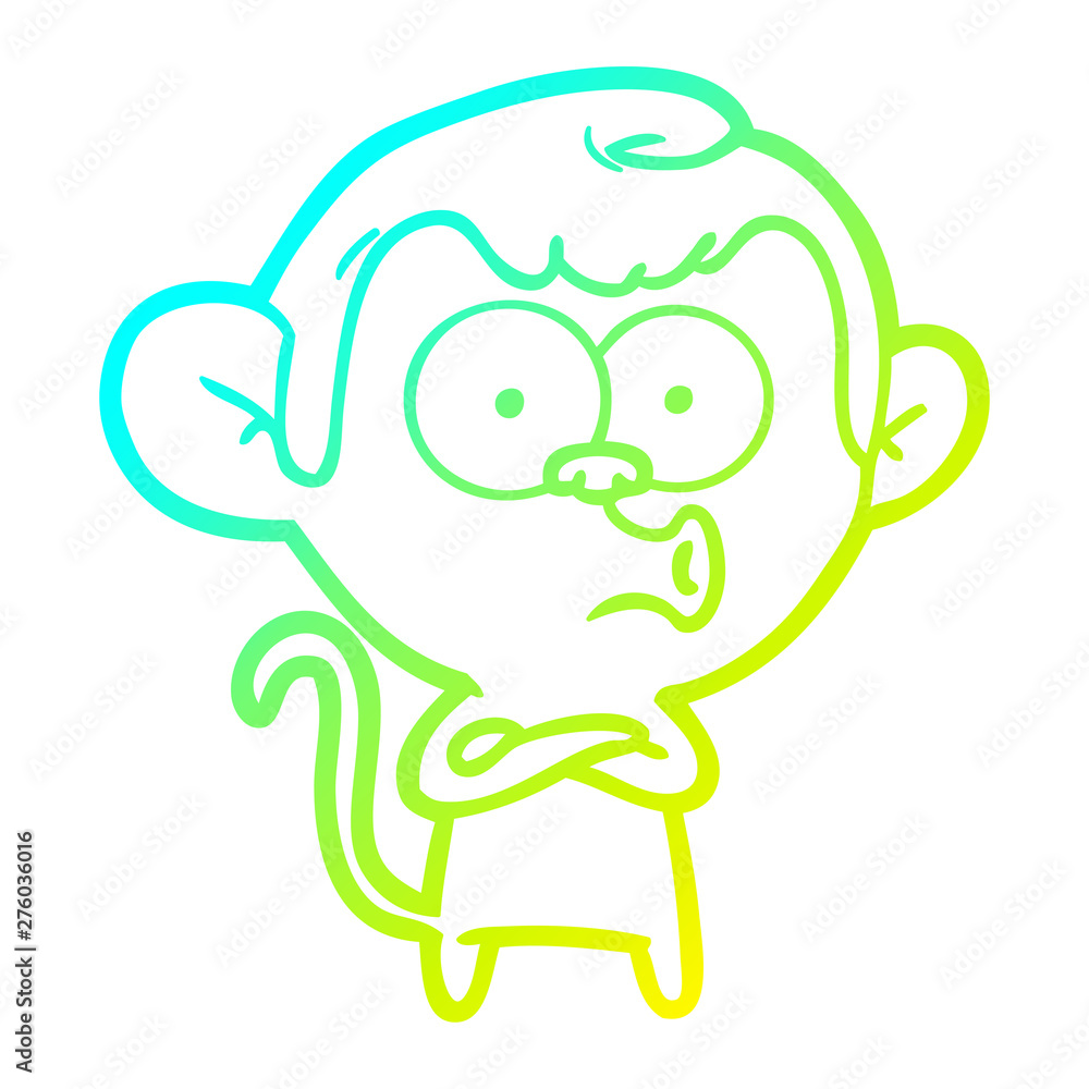 cold gradient line drawing cartoon hooting monkey cold gradient line drawing cartoon hooting monkey