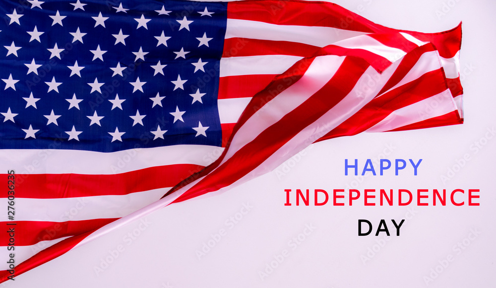 Fototapeta premium American flag background for Memorial Day or 4th of July with copy space. Or Independence Day background.