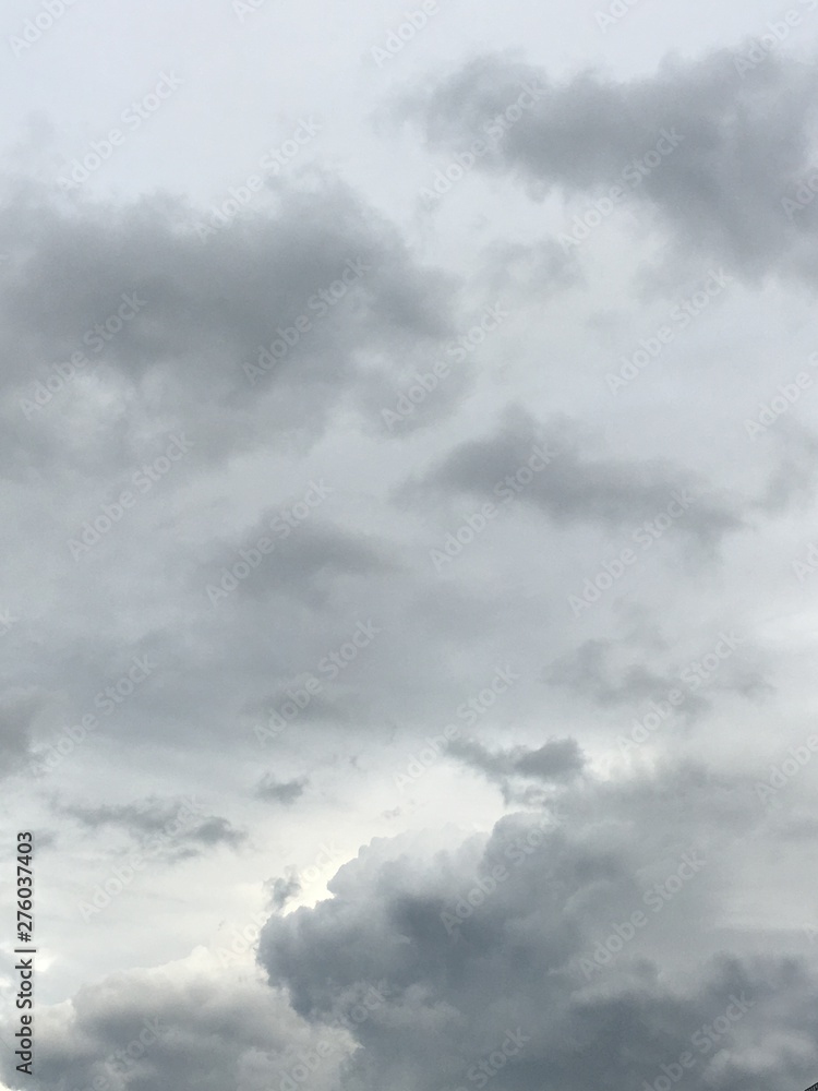Fototapeta premium Clouds, white-gray skies that are about to rain 