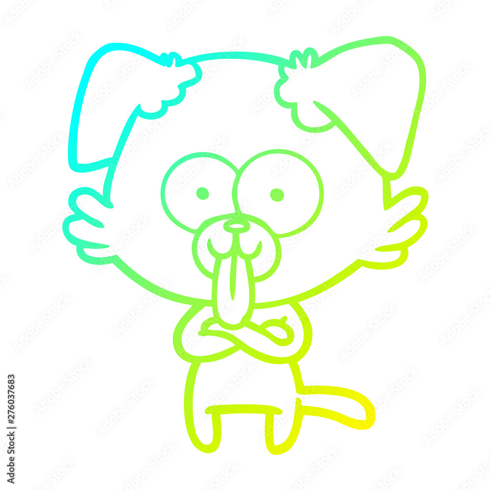 cold gradient line drawing cartoon dog with tongue sticking out cold gradient line drawing cartoon dog with tongue sticking out
