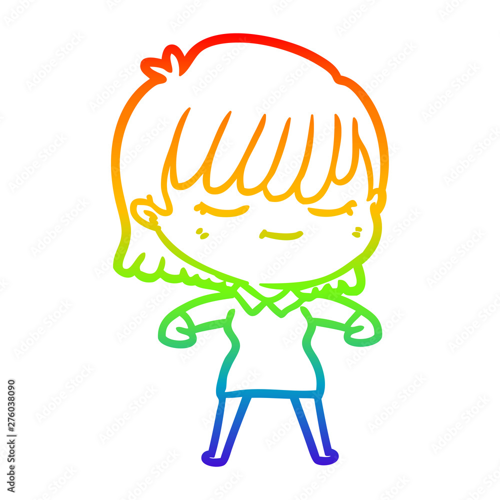 rainbow gradient line drawing cartoon woman rainbow gradient line drawing cartoon woman