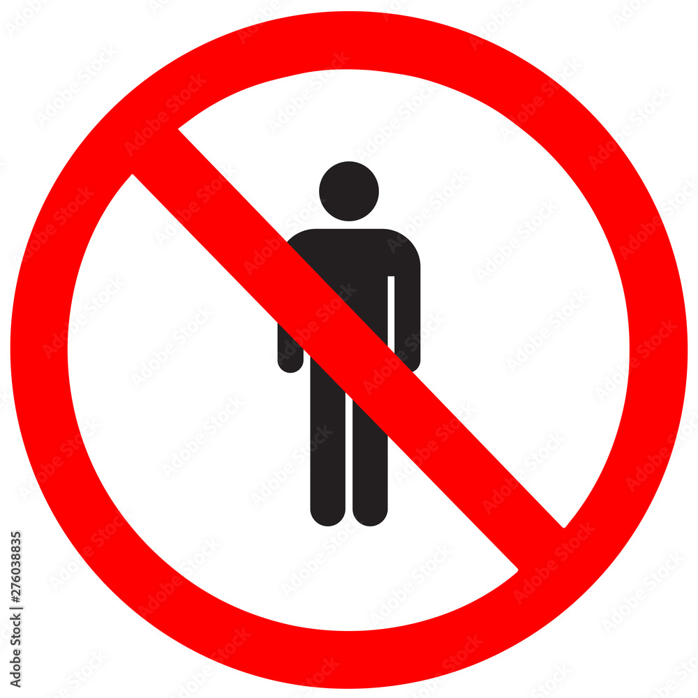 Sign no man on a white background Sign no man on a white background