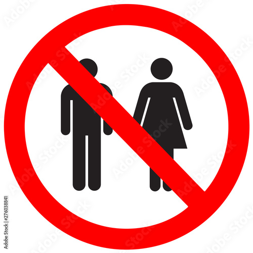 Sign no man and woman on a white background