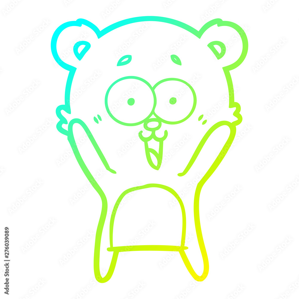 cold gradient line drawing laughing teddy bear cartoon cold gradient line drawing laughing teddy bear cartoon