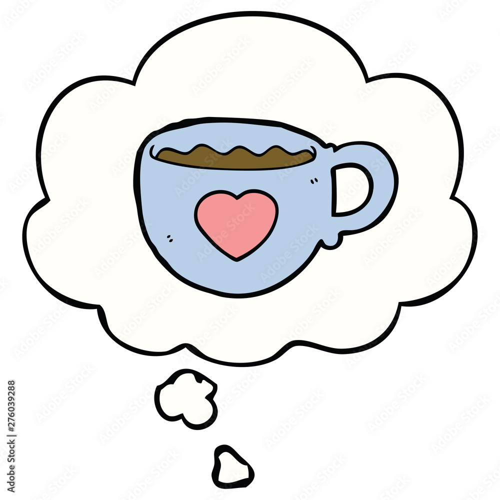 I love coffee cartoon cup and thought bubble I love coffee cartoon cup and thought bubble