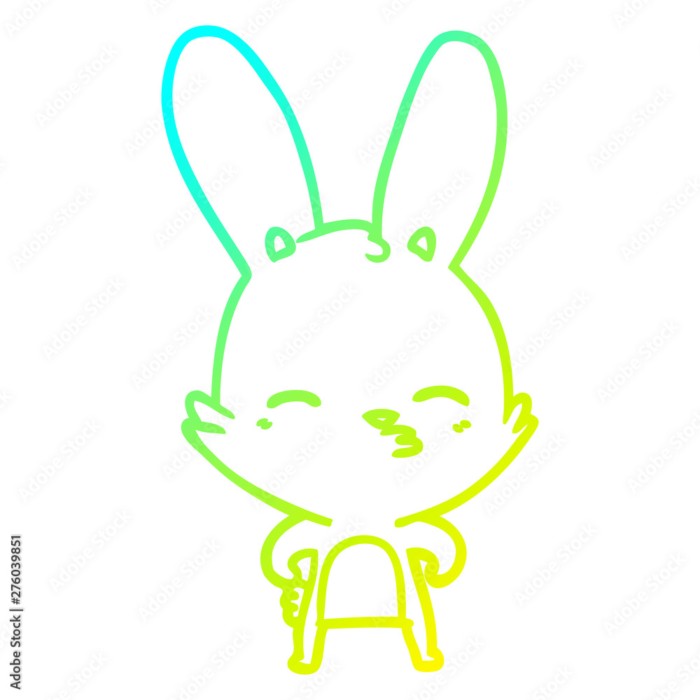 cold gradient line drawing curious bunny cartoon cold gradient line drawing curious bunny cartoon