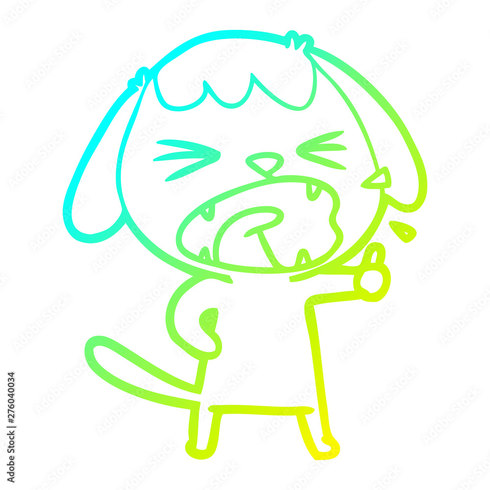 cold gradient line drawing cute cartoon dog barking cold gradient line drawing cute cartoon dog barking