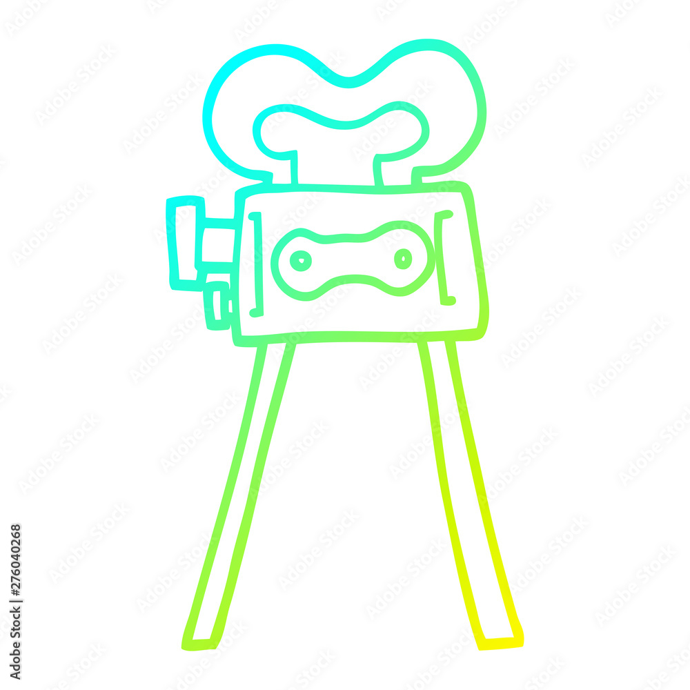 cold gradient line drawing cartoon film camera cold gradient line drawing cartoon film camera