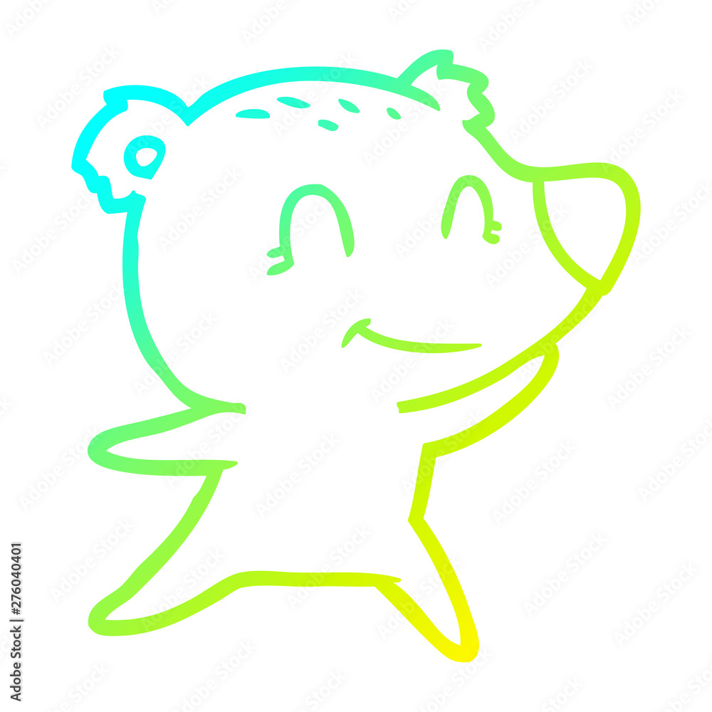 cold gradient line drawing friendly bear cartoon cold gradient line drawing friendly bear cartoon