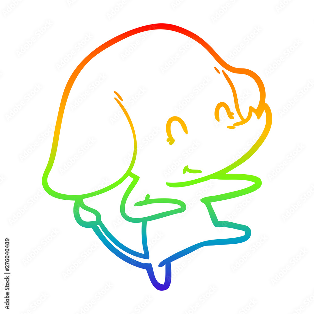 rainbow gradient line drawing cute cartoon elephant rainbow gradient line drawing cute cartoon elephant