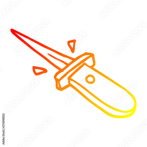 warm gradient line drawing cartoon flick knife