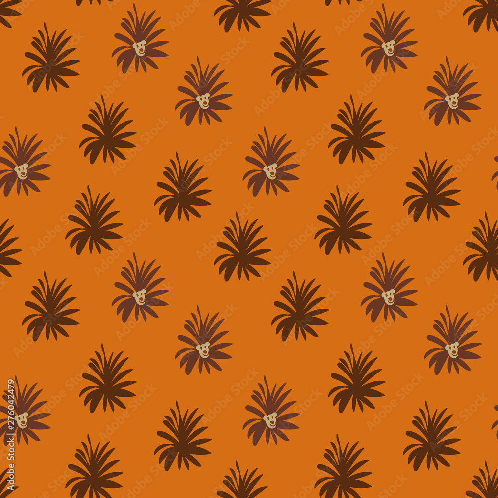 A seamless vector pattern with friendly lion faces. Surface print design. A seamless vector pattern with friendly lion faces. Surface print design.