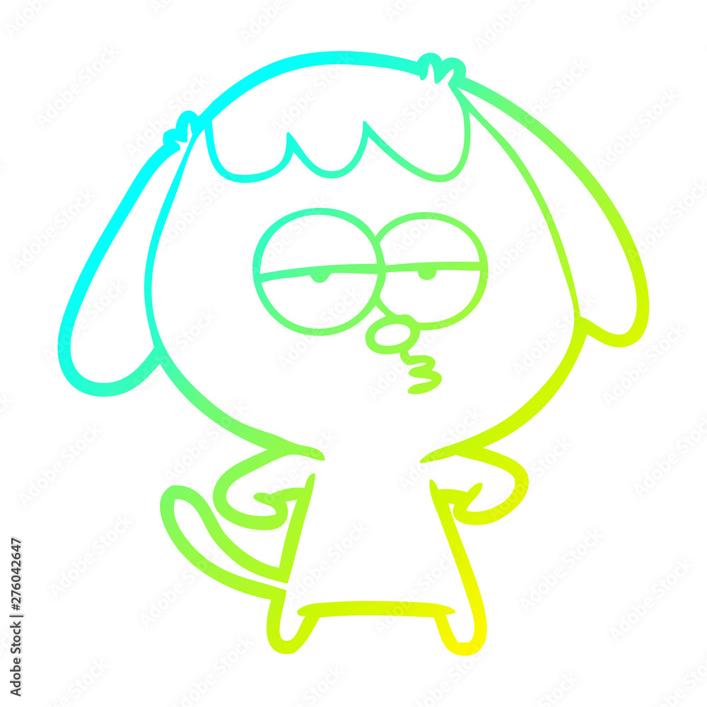 cold gradient line drawing cartoon bored dog cold gradient line drawing cartoon bored dog
