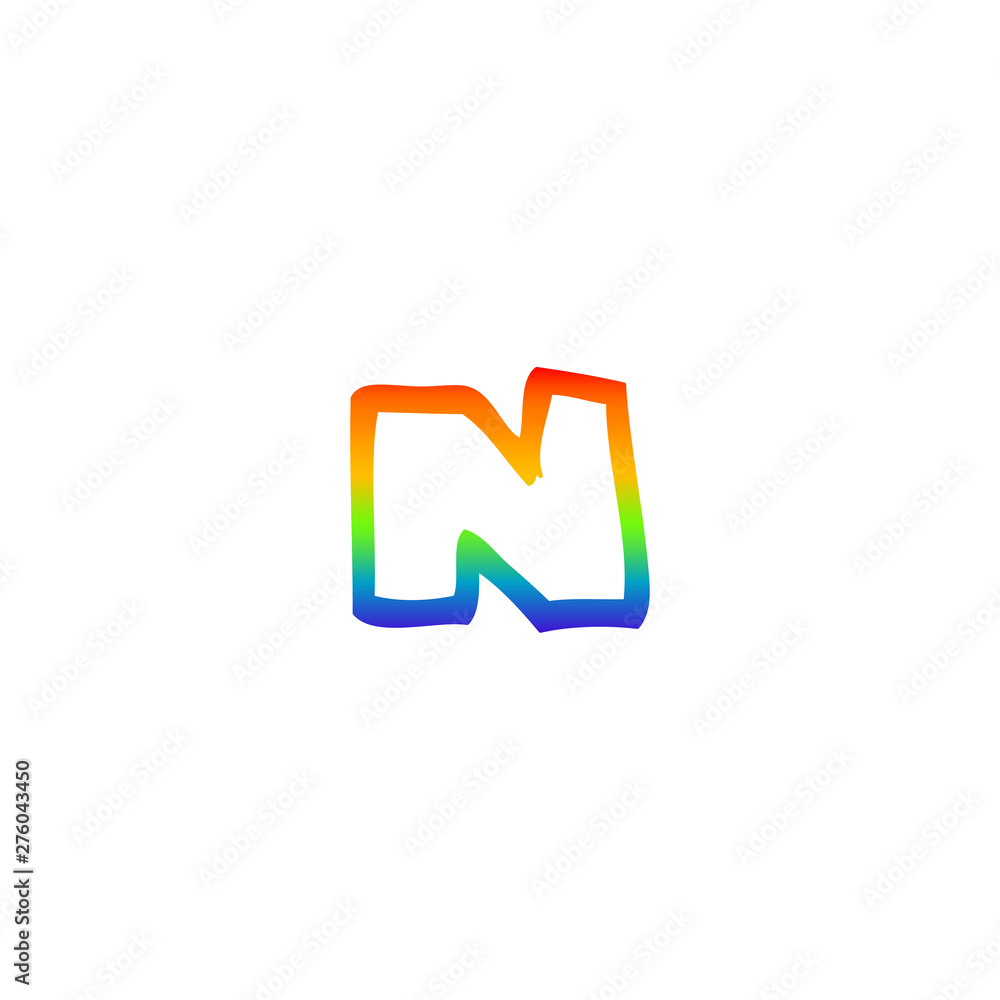 rainbow gradient line drawing cartoon letter n rainbow gradient line drawing cartoon letter n