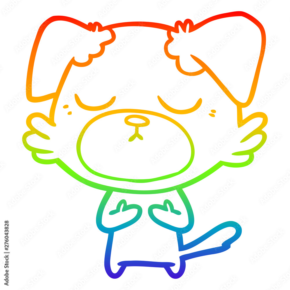 rainbow gradient line drawing cute cartoon dog rainbow gradient line drawing cute cartoon dog