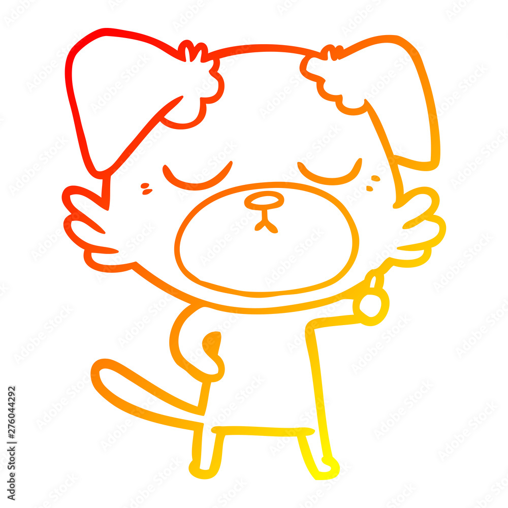 warm gradient line drawing cute cartoon dog warm gradient line drawing cute cartoon dog