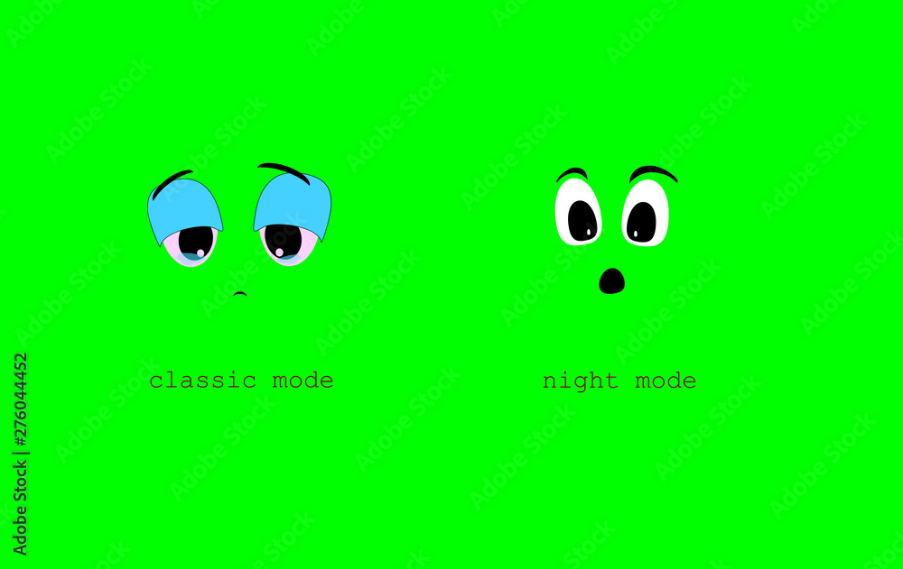 Faces with emoticon expression of the night mode effect on the APP