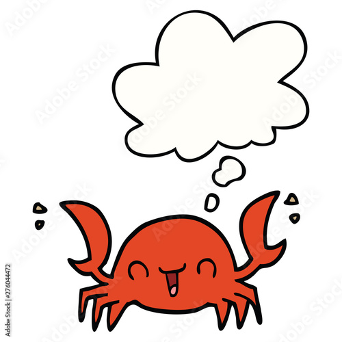 cartoon crab and thought bubble