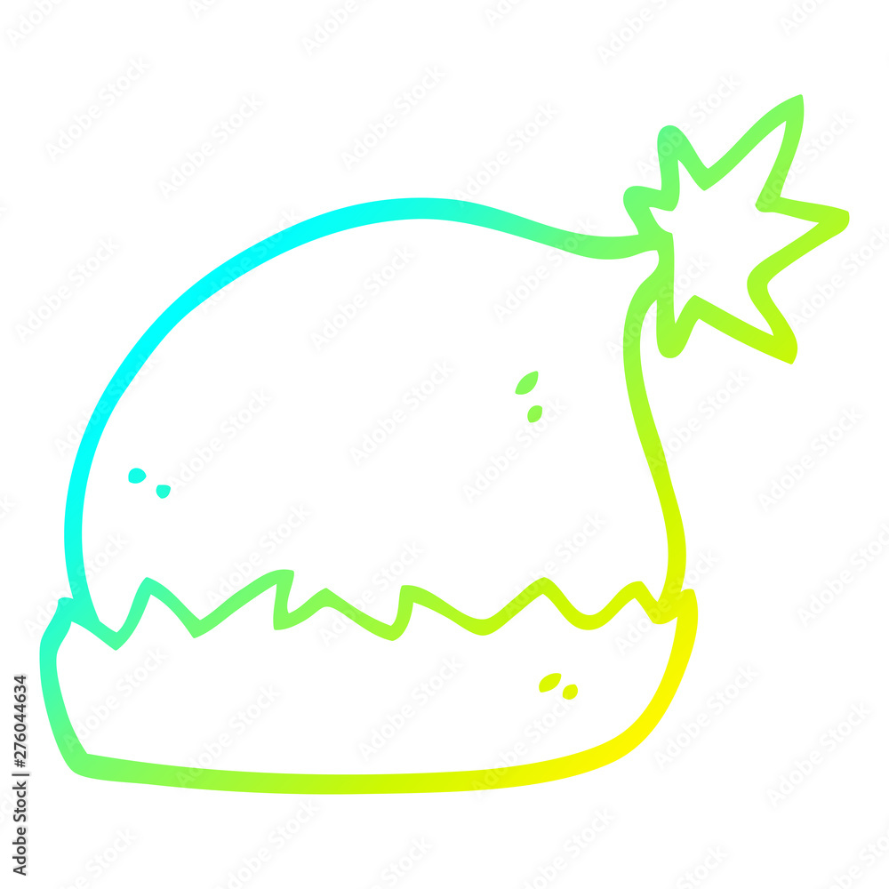 cold gradient line drawing cartoon santa hat cold gradient line drawing cartoon santa hat