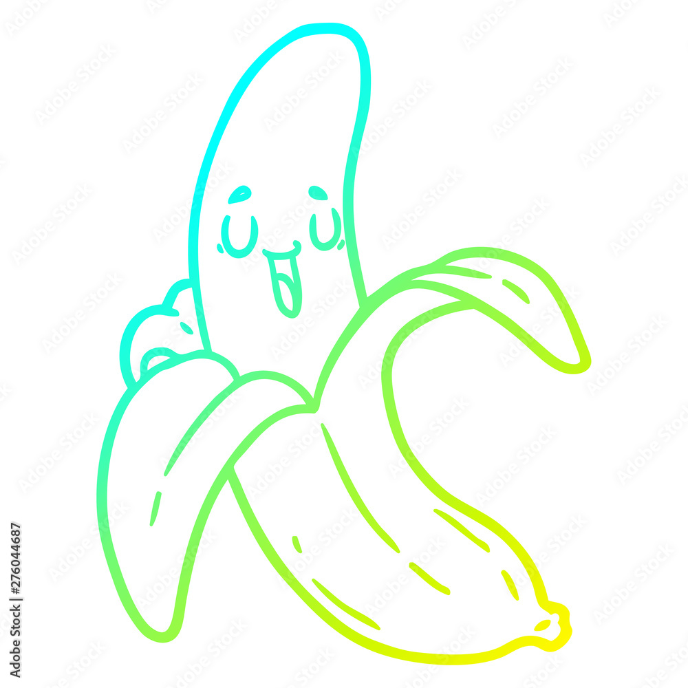 cold gradient line drawing cartoon banana cold gradient line drawing cartoon banana